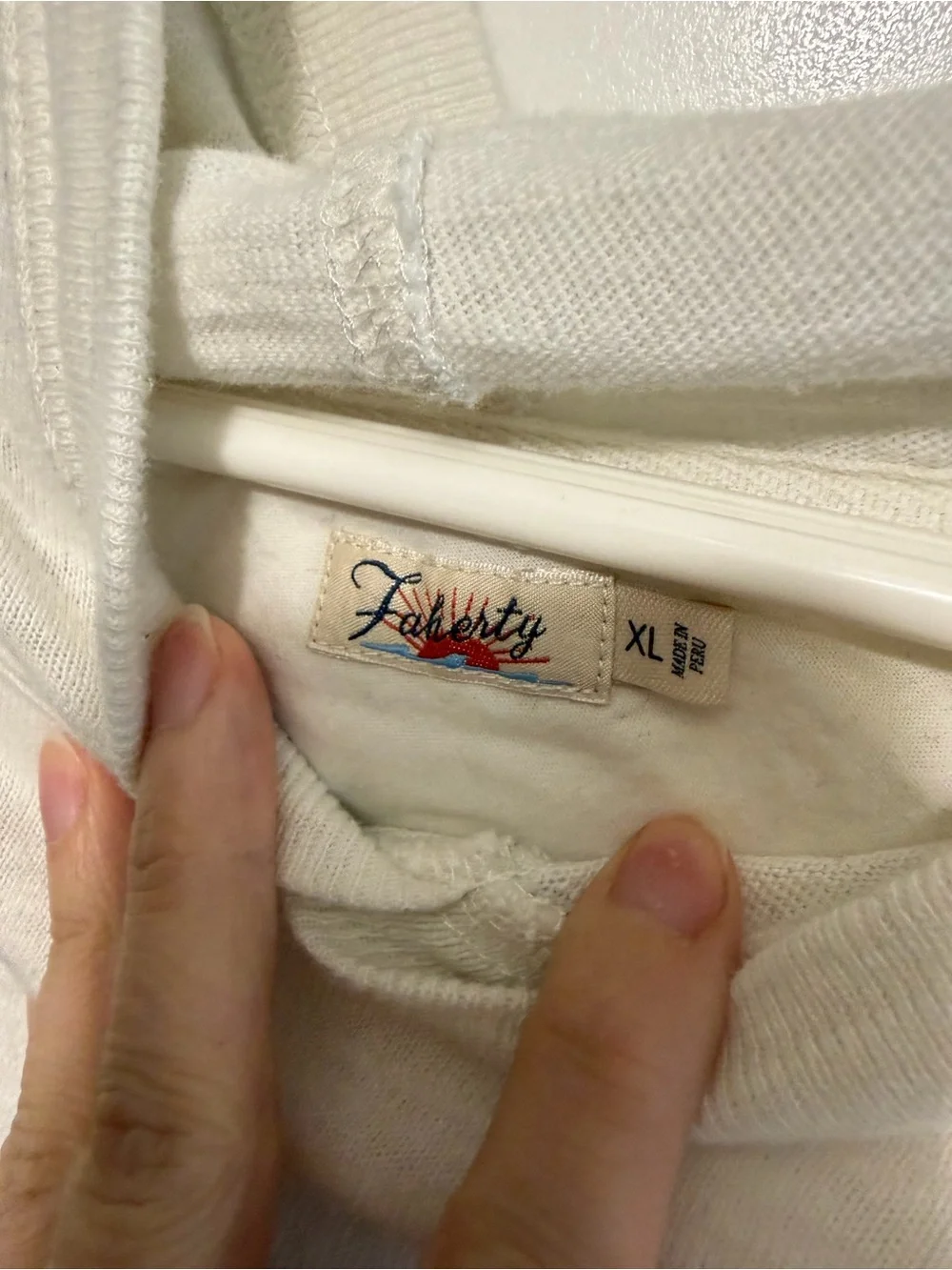 Faherty Cream, Gray, Mint & Pink Striped Hooded Sweater - Picture 2 of 2
